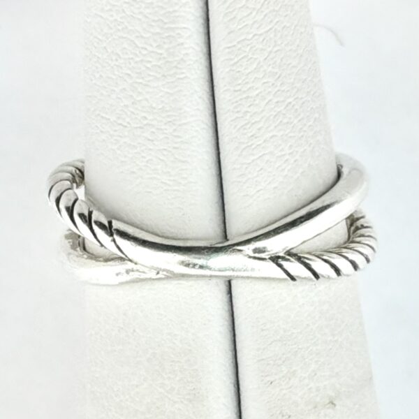 David Yurman Sterling Silver 925 Cable Wrap Ring With Black Onyx Stone Size 5 - 4.3g - Image 4