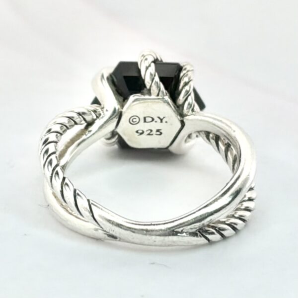 David Yurman Sterling Silver 925 Cable Wrap Ring With Black Onyx Stone Size 5 - 4.3g - Image 6