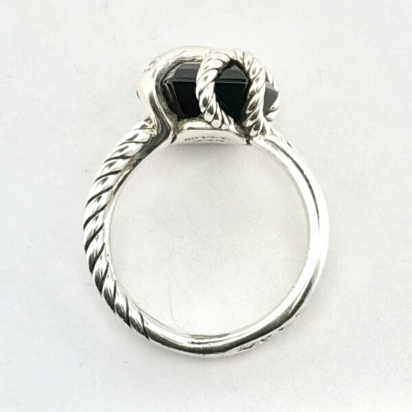 David Yurman Sterling Silver 925 Cable Wrap Ring With Black Onyx Stone Size 5 - 4.3g - Image 7