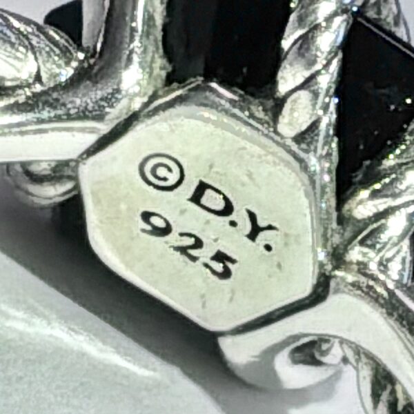 David Yurman Sterling Silver 925 Cable Wrap Ring With Black Onyx Stone Size 5 - 4.3g - Image 8