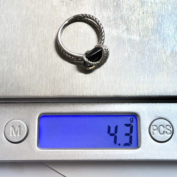 David Yurman Sterling Silver 925 Cable Wrap Ring With Black Onyx Stone Size 5 - 4.3g - Image 12