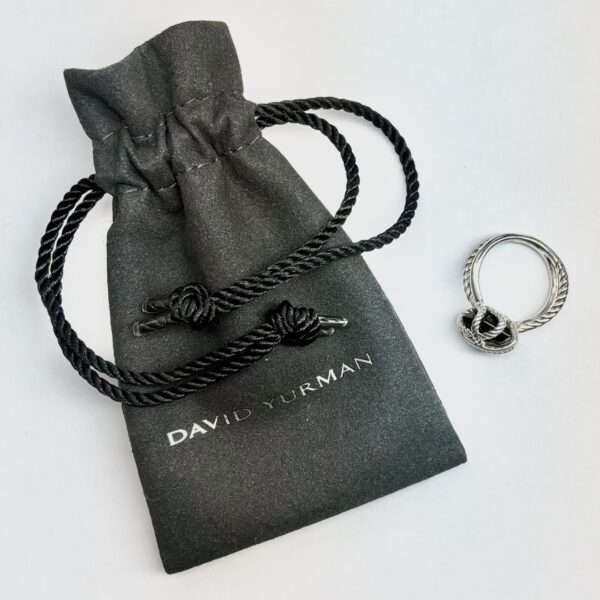 David Yurman Sterling Silver 925 Cable Wrap Ring With Black Onyx Stone Size 5 - 4.3g - Image 9