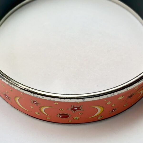 Authentic Vintage Hermès Émail Cloisonné Moon, Stars, & Planets Celestial Enamel Bangle Bracelet Size 8-41.9g - Image 5