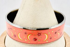 Authentic Vintage Hermès Émail Cloisonné Moon, Stars, & Planets Celestial Enamel Bangle Bracelet Size 8-41.9g