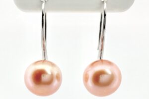 Vintage Sterling Silver 925 Earrings With Coral Pearls - 4.8g