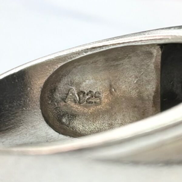 Vintage Sterling Silver 925 Ring W/ Beautiful Swirl Leaves & Black Stone Size 10 - 9.2g - Image 7