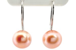 Vintage Sterling Silver 925 Earrings With Coral Pearls - 4.8g