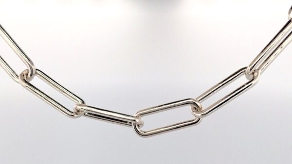 BEAUTIFUL 925 STERLING SILVER PAPERCLIP LINK NECKLACE – 16" – 8.00 GRAMS - Image 3