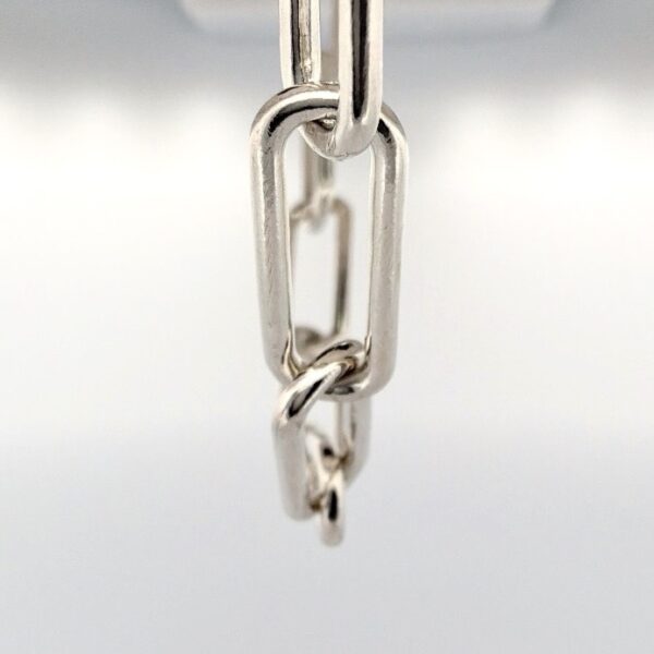 BEAUTIFUL 925 STERLING SILVER PAPERCLIP LINK NECKLACE – 16" – 8.00 GRAMS - Image 2