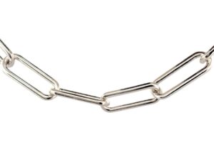 BEAUTIFUL 925 STERLING SILVER PAPERCLIP LINK NECKLACE – 16" – 8.00 GRAMS