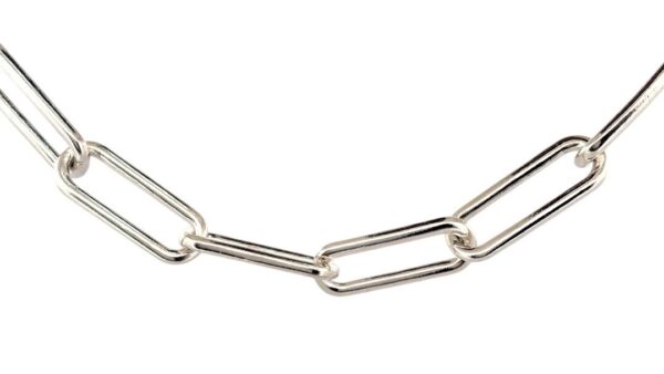 BEAUTIFUL 925 STERLING SILVER PAPERCLIP LINK NECKLACE – 16" – 8.00 GRAMS