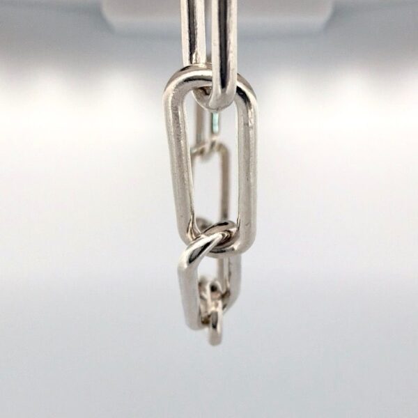 BEAUTIFUL 925 STERLING SILVER PAPERCLIP LINK NECKLACE – 16" – 8.00 GRAMS - Image 4